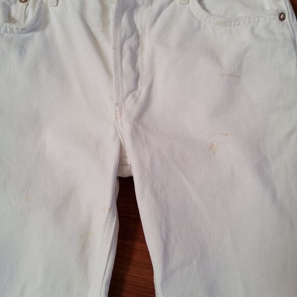 Free People We The Free Maggie Destroyed Distressed White Denim Jeans 26 - Picture 6 of 9